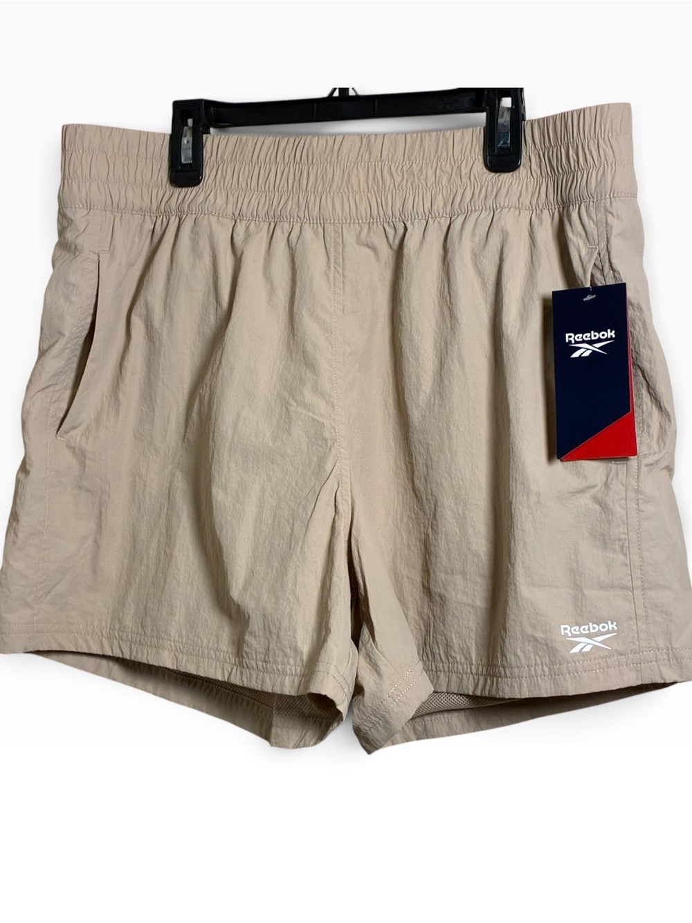 Reebok Women's Tan Elastic-Waist Athletic Shorts